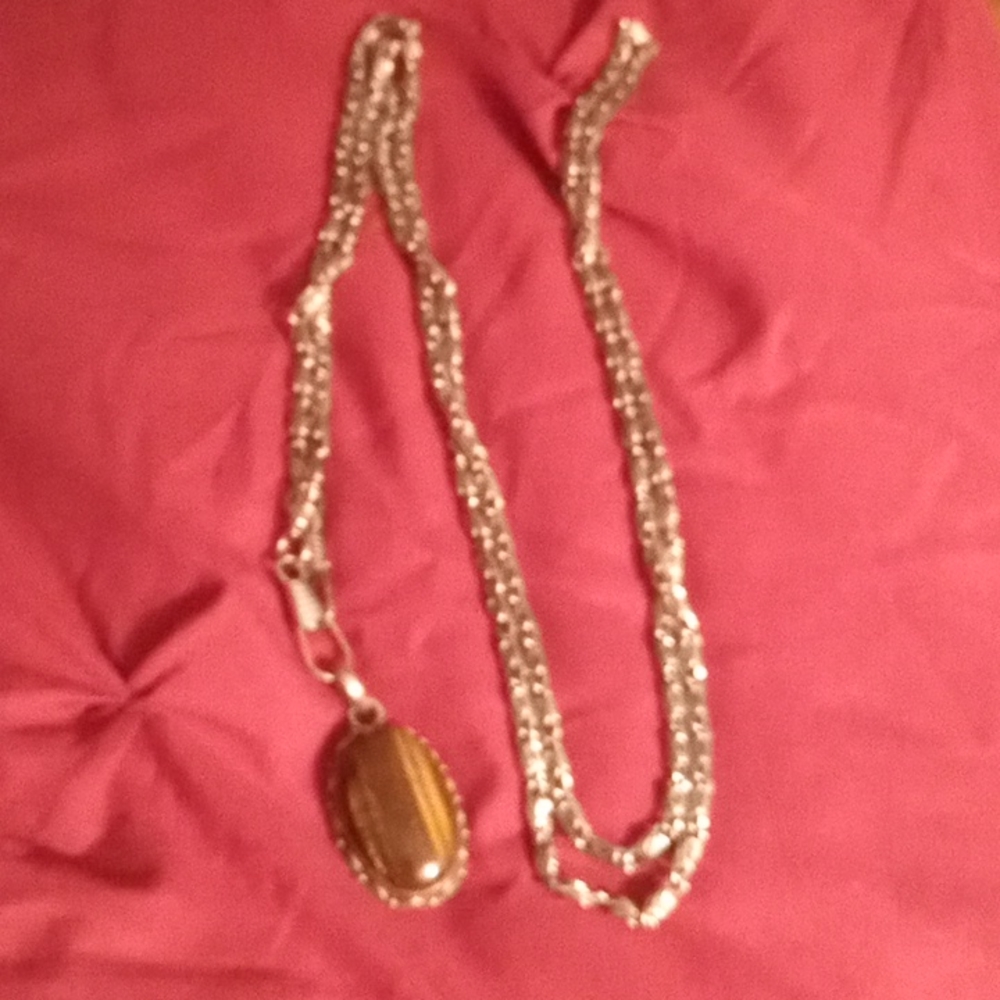 Stone long necklace